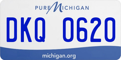 MI license plate DKQ0620
