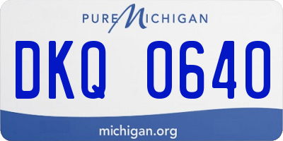 MI license plate DKQ0640