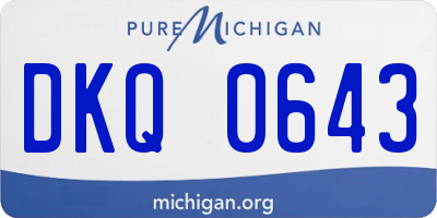 MI license plate DKQ0643