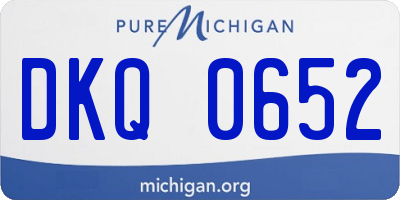 MI license plate DKQ0652