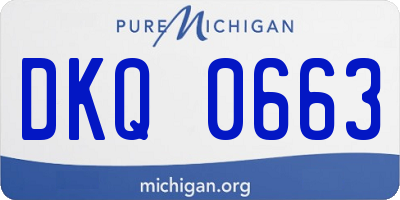 MI license plate DKQ0663