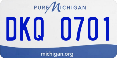 MI license plate DKQ0701