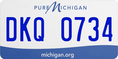 MI license plate DKQ0734