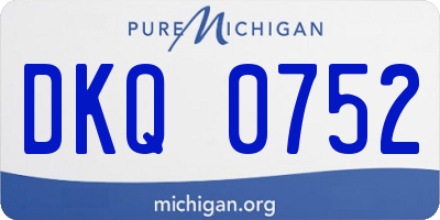 MI license plate DKQ0752
