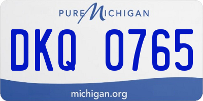 MI license plate DKQ0765