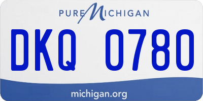 MI license plate DKQ0780