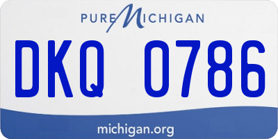 MI license plate DKQ0786