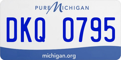MI license plate DKQ0795