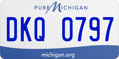 MI license plate DKQ0797