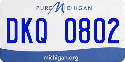 MI license plate DKQ0802