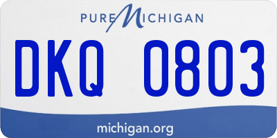 MI license plate DKQ0803