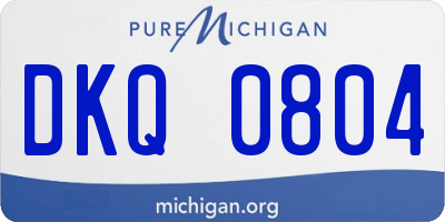 MI license plate DKQ0804
