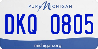 MI license plate DKQ0805