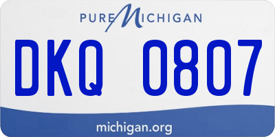 MI license plate DKQ0807