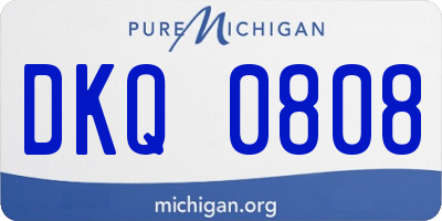 MI license plate DKQ0808