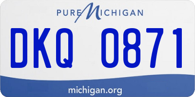MI license plate DKQ0871