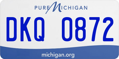 MI license plate DKQ0872