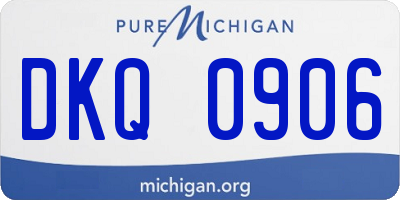 MI license plate DKQ0906