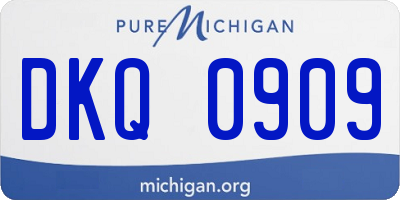 MI license plate DKQ0909