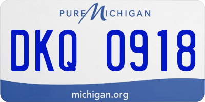 MI license plate DKQ0918