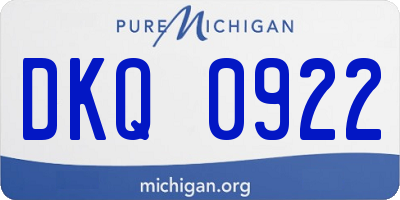 MI license plate DKQ0922