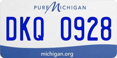 MI license plate DKQ0928