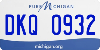 MI license plate DKQ0932