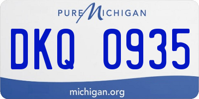 MI license plate DKQ0935