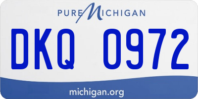 MI license plate DKQ0972