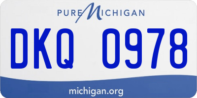 MI license plate DKQ0978