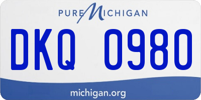 MI license plate DKQ0980