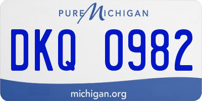 MI license plate DKQ0982