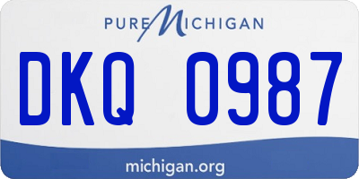 MI license plate DKQ0987