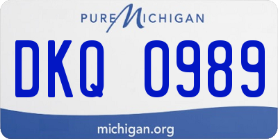 MI license plate DKQ0989