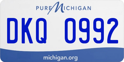 MI license plate DKQ0992