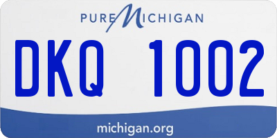 MI license plate DKQ1002