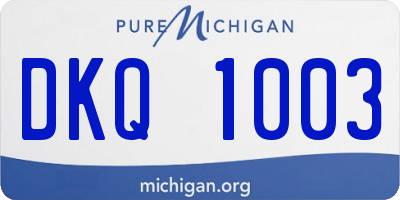 MI license plate DKQ1003