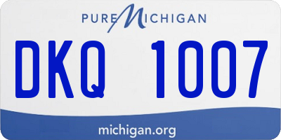 MI license plate DKQ1007