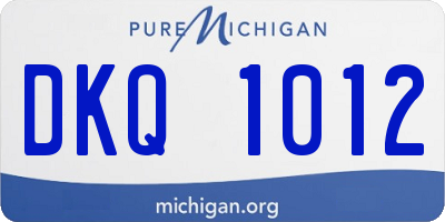 MI license plate DKQ1012