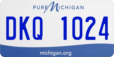 MI license plate DKQ1024