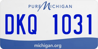 MI license plate DKQ1031