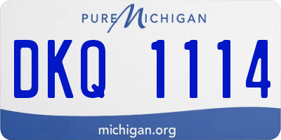MI license plate DKQ1114