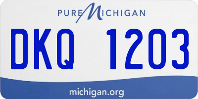 MI license plate DKQ1203