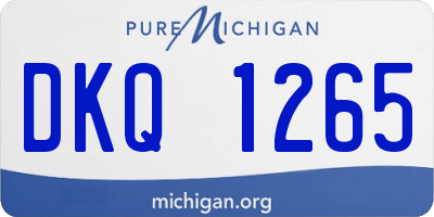 MI license plate DKQ1265