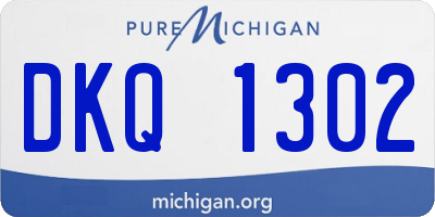 MI license plate DKQ1302