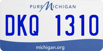 MI license plate DKQ1310