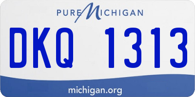 MI license plate DKQ1313