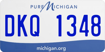 MI license plate DKQ1348