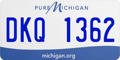 MI license plate DKQ1362