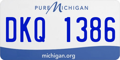 MI license plate DKQ1386